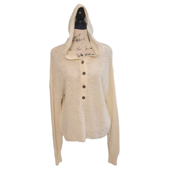 O'Neill Tropical Beach Hooded See Through Sweater Size Small Oversize - Picture 2 of 11